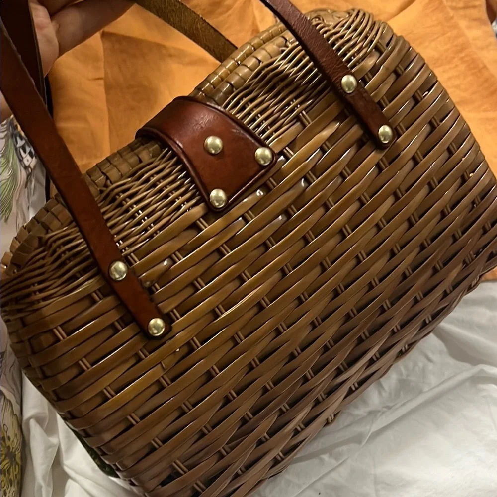 Brown Woven Handbag vintage - Picture 3 of 5